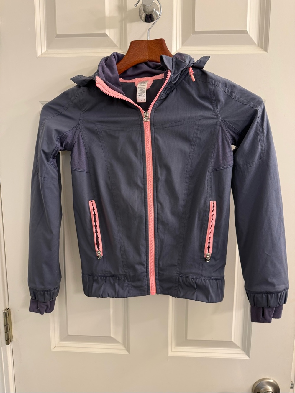 Ivivva Girls Purple Windbreaker Jacket with Pink Zippers